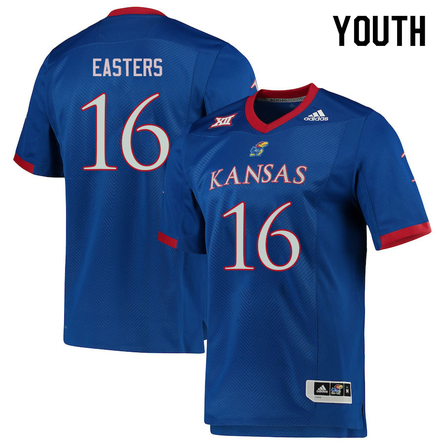Youth #16 Ben Easters Kansas Jayhawks College Football Jerseys Sale-Royal